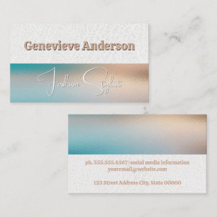 Cursive Font   Leather   Glass Texture Business Card