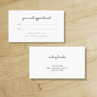 cursive | handwriting | your next appointment card