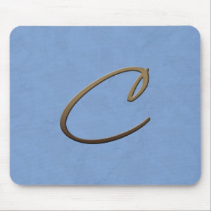 cursive monogram - C Mouse Mat