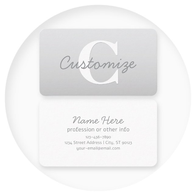 Cursive Name or other Text w/Monogram | Gradient  Business Card (Creator Uploaded)