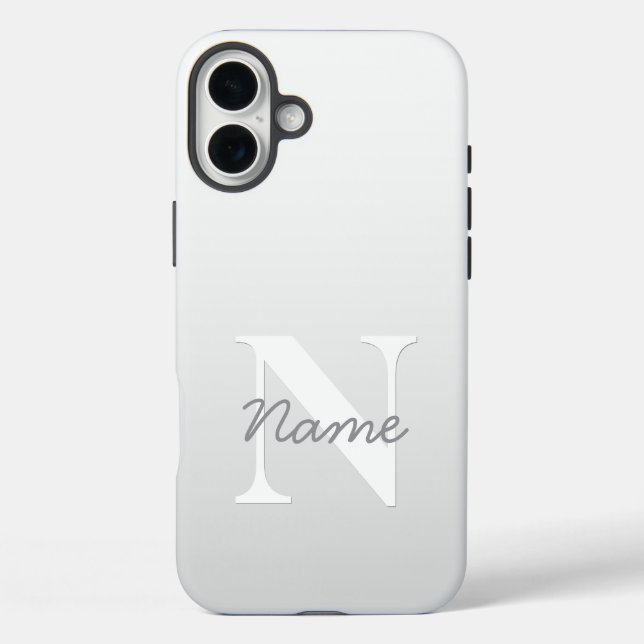Cursive Name or other Text w/Monogram | Gradient  Case-Mate iPhone Case (Back)