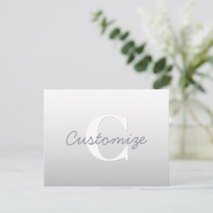 Cursive Name or other Text w/Monogram   Gradient  Enclosure Card
