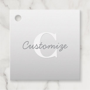 Cursive Name or other Text w/Monogram   Gradient  Favour Tags