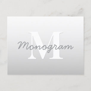 Cursive Name or other Text w/Monogram   Gradient  Postcard
