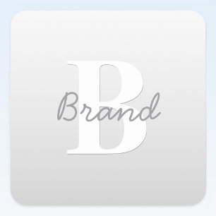 Cursive Name or other Text w/Monogram Gradient Square Sticker