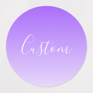 Cursive Script Name & Editable Light Purple Ombre