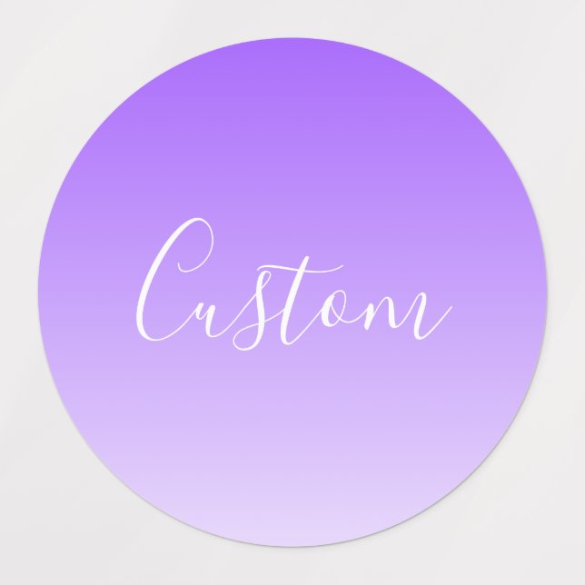 Cursive Script Name & Editable Light Purple Ombre  (Design 1)