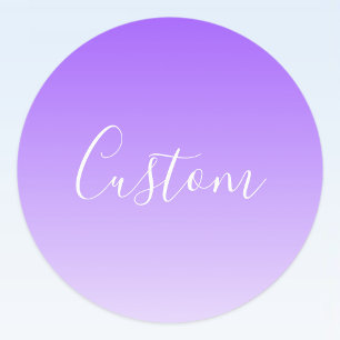 Cursive Script Name & Editable Light Purple Ombre 