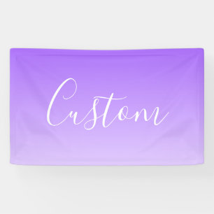 Cursive Script Name & Editable Light Purple Ombre  Banner