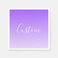 Cursive Script Name & Editable Light Purple Ombre 