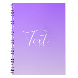 Cursive Script Name & Editable Light Purple Ombre  Notebook