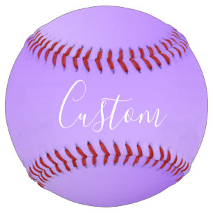 Cursive Script Name & Editable Light Purple Ombre  Softball