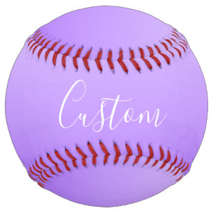 Cursive Script Name & Editable Light Purple Ombre  Softball