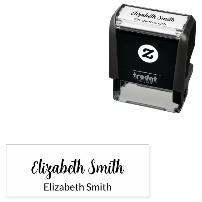 Cursive Script Signature and Printed Name Template Self-inking Stamp (In Situ)