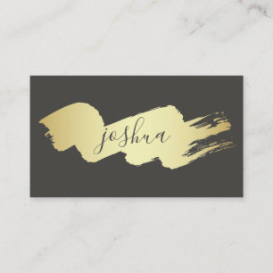 Cursive Text   Gold Brushed Business Card