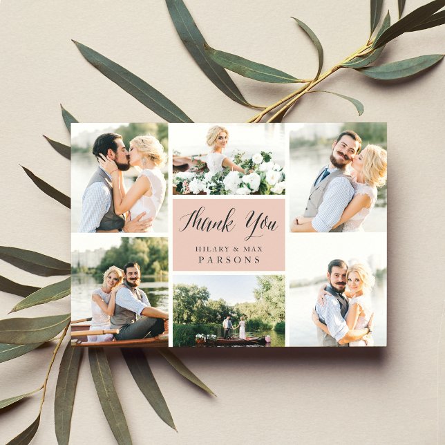 Cursive | Wedding Photo Flat Thank You Card (Creator Uploaded)