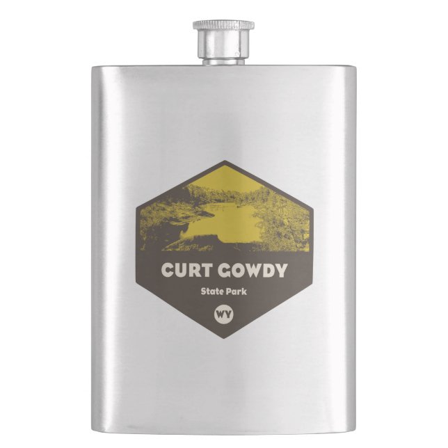 Curt Gowdy State Park Wyoming Hip Flask (Front)