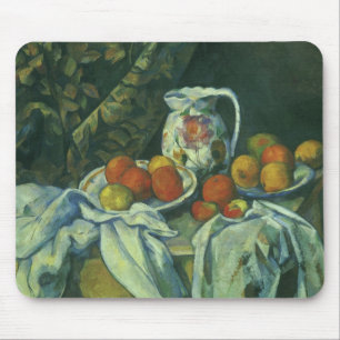 Curtain and Flowered Pitcher by Paul Cezanne Mouse Mat