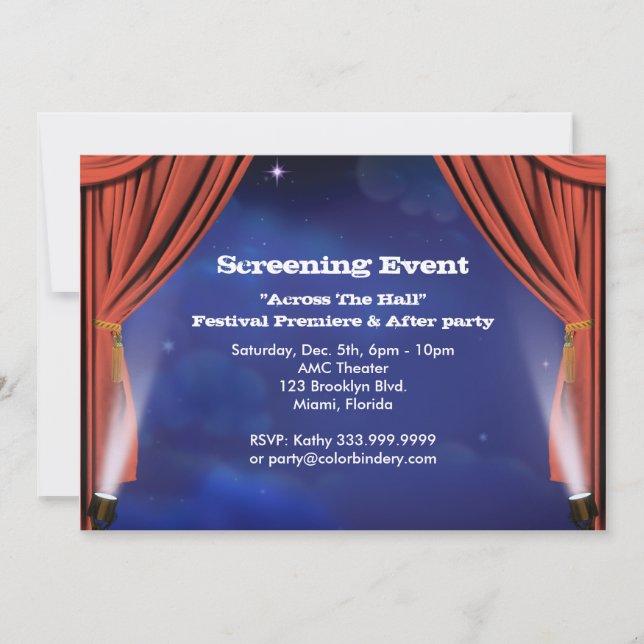 Curtain Call 7" x 5" Event Invitation (Front)