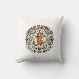 Curtain Climber Cat Curtain Climber Cat Vintage Ve Cushion