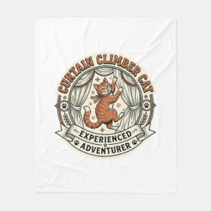 Curtain Climber Cat Curtain Climber Cat Vintage Ve Fleece Blanket