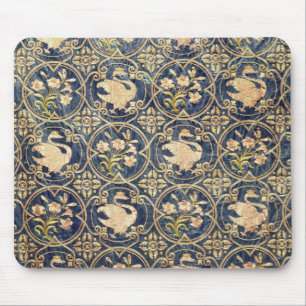 Curtain decorated with swans and fleur-de-lys mouse mat