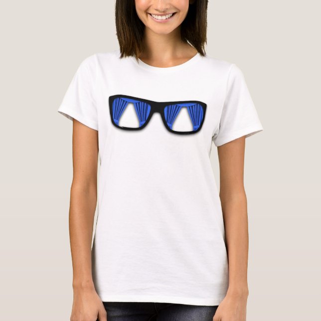 Curtain Sunglasses Funny Shirt (Front)