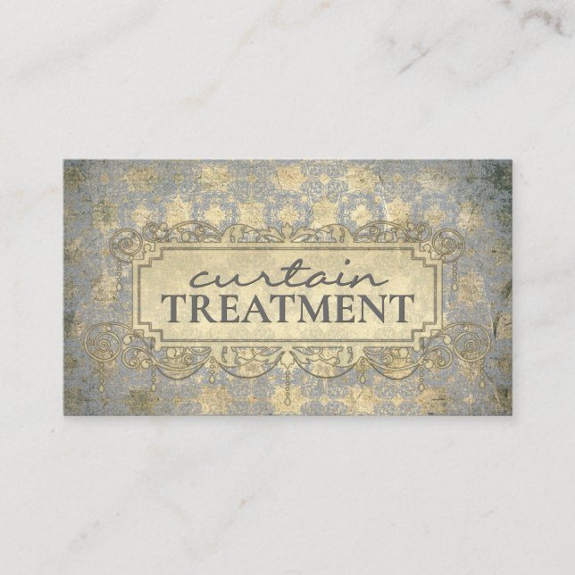 Curtain Treatment Vintage Fabrics Shop Card (Front)