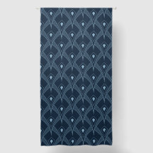 Curtains - Art Deco Fan Design Blue