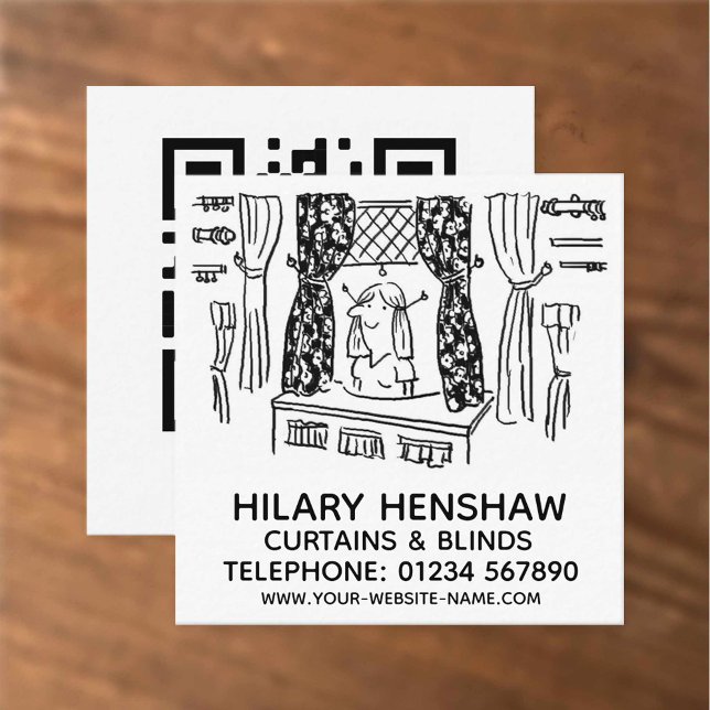 Curtains & Blinds Square Business Card (Creator Uploaded)