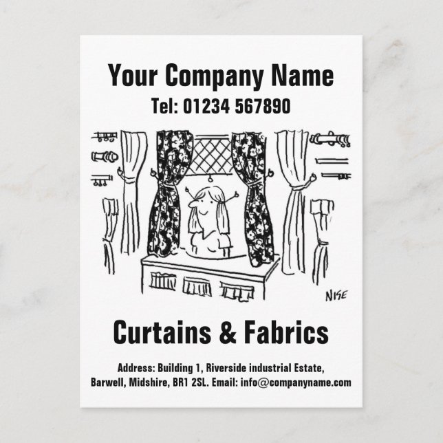 Curtains & Fabrics Haberdashery Postcard (Front)