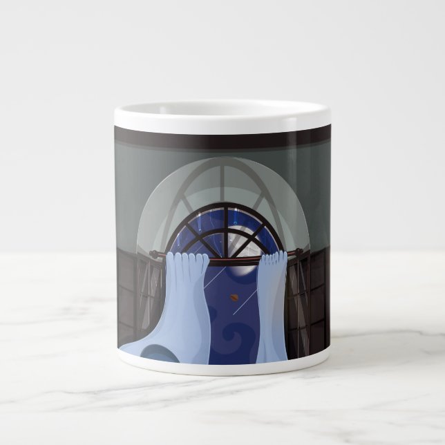 Curtains Flowing in a breeze Large Coffee Mug (Front)