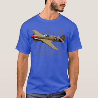 Curtiss P40 Warhawk WW2 Fighter Plane T-Shirt