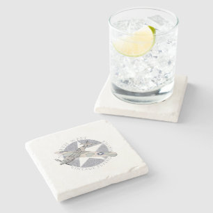 Curtiss P-40 Aeroplane Vintage Logo Stone Coaster