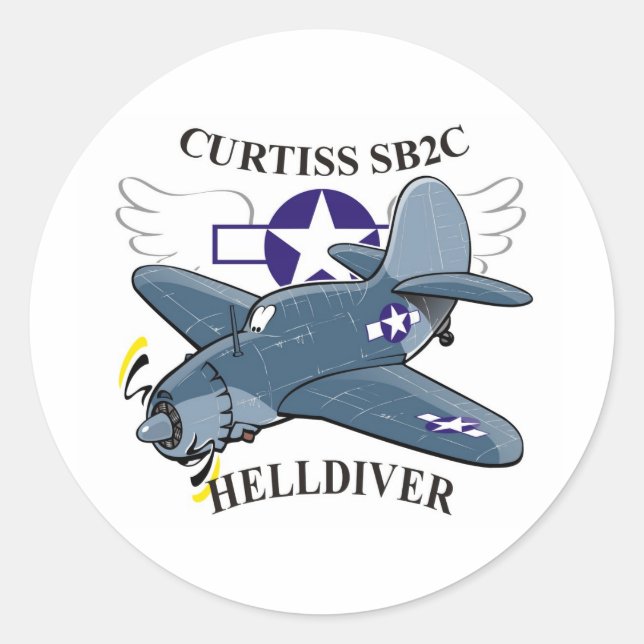 curtiss sb2c helldiver classic round sticker (Front)