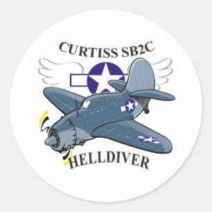 curtiss sb2c helldiver classic round sticker
