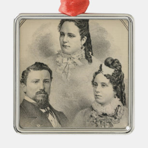 Curtiss & Todd family portraits Metal Tree Decoration