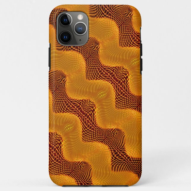 Curva laranja e pontos dourados sobre fundo marrom Case-Mate iPhone case (Back)
