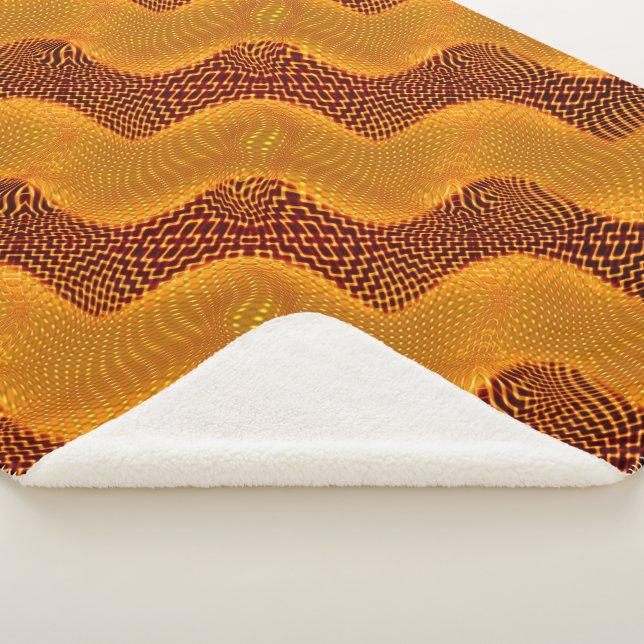 Curva laranja e pontos dourados sobre fundo marrom sherpa blanket (3/4)