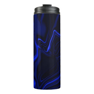 Curvas azuis em imagem azul escura. thermal tumbler