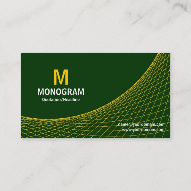 Curve - Amber on Dark Green Business Card (Front)