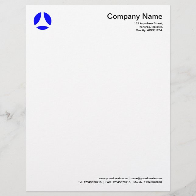 Curve Ball - Blue Customised Letterhead (Front)