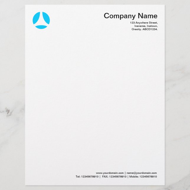 Curve Ball - Sky Blue Customized Letterhead (Front)
