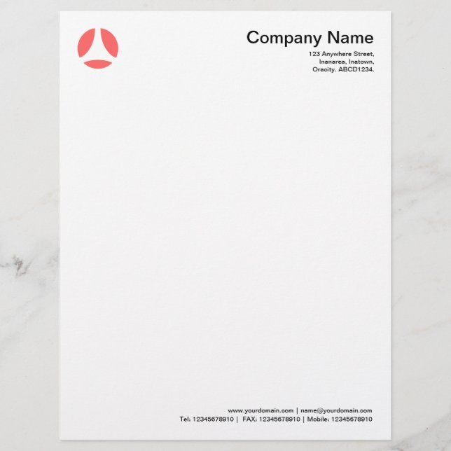 Curve Ball - Tropical Pink Customized Letterhead (Front)
