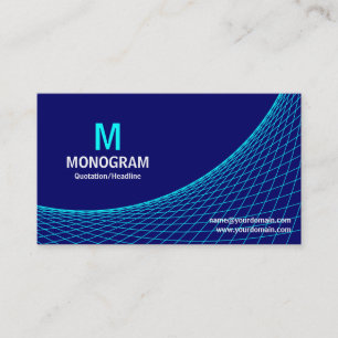 Curve - Cyan Blue on Deep Navy Business Card