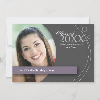 Curve & Dots Graduation: Custom Purple Invitation