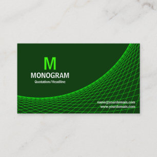 Curve - Green on Dark Green Business Card