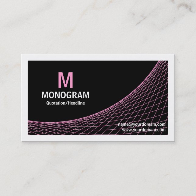 Curve II - Pink on Black Business Card (Front)