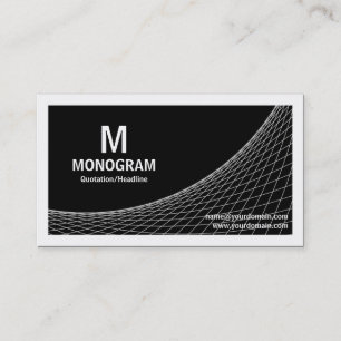 Curve II - Silver Grey on Black Business Card