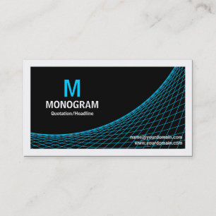 Curve II - Sky Blue on Black Business Card